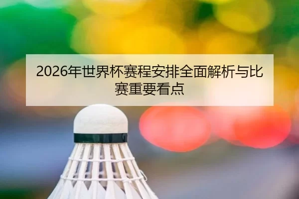2026年世界杯赛程安排全面解析与比赛重要看点